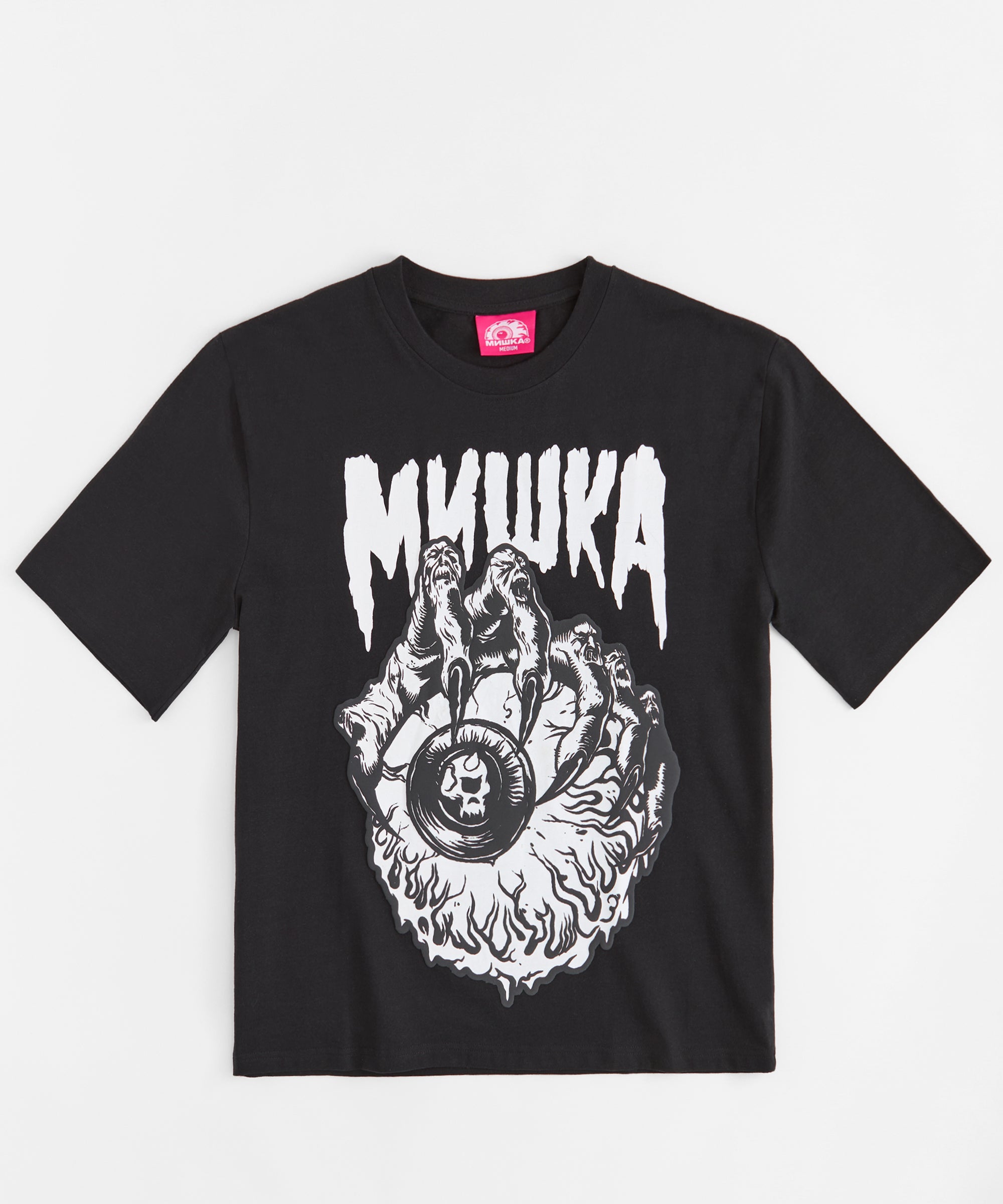 Mishka Graphic Print Heavy Weight Boxy Fit Short Sleeve Tee - Black