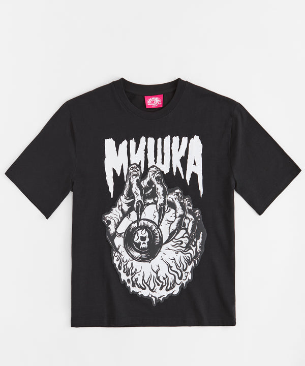 Mishka Graphic Print Heavy Weight Boxy Fit Short Sleeve Tee - Black