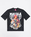 Mishka Oversize Front And Back Graphic Print Short Sleeve Tee - Black