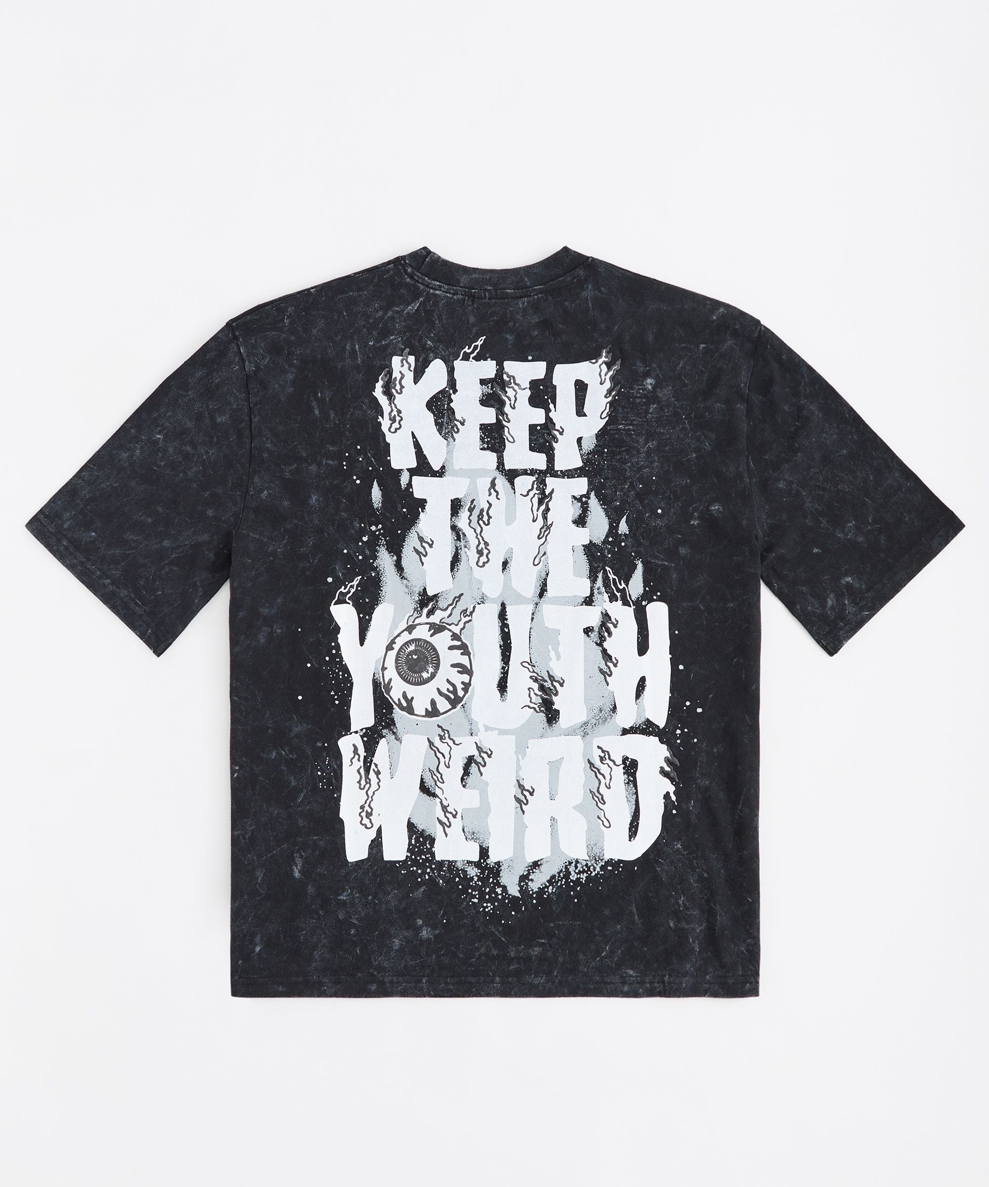 Mishka Oversize Front And Back Graphic Print Short Sleeve Tee - Black