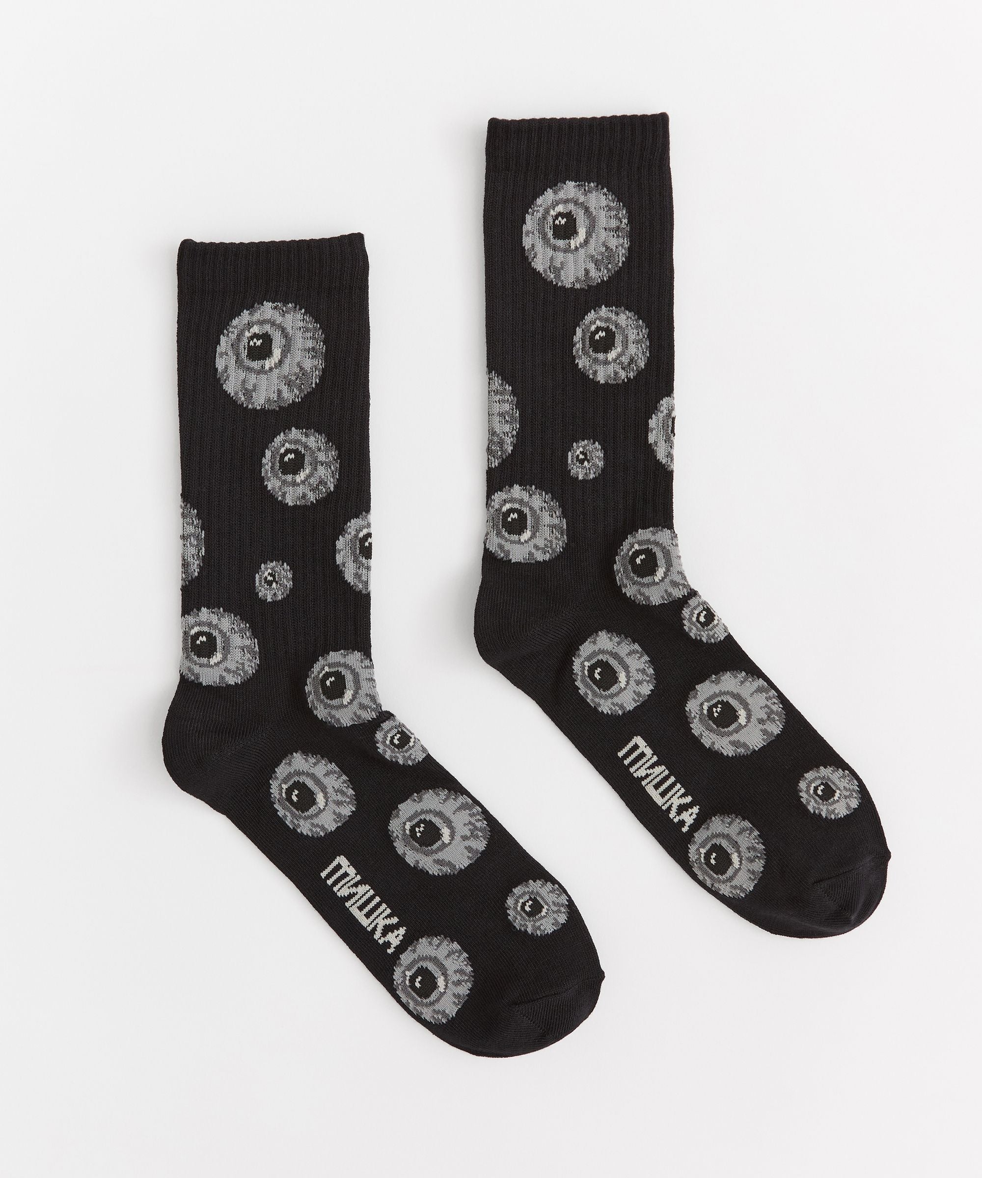 Mishka Knit Socks - Black and Grey