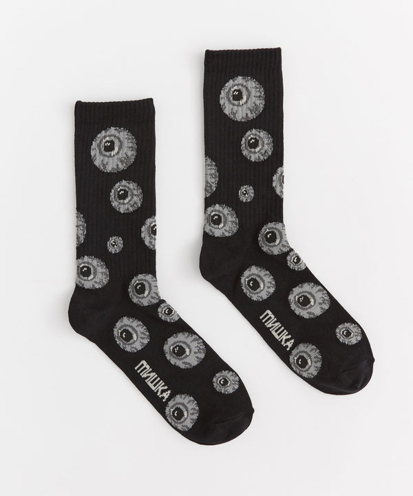 Mishka Knit Socks - Black and Grey