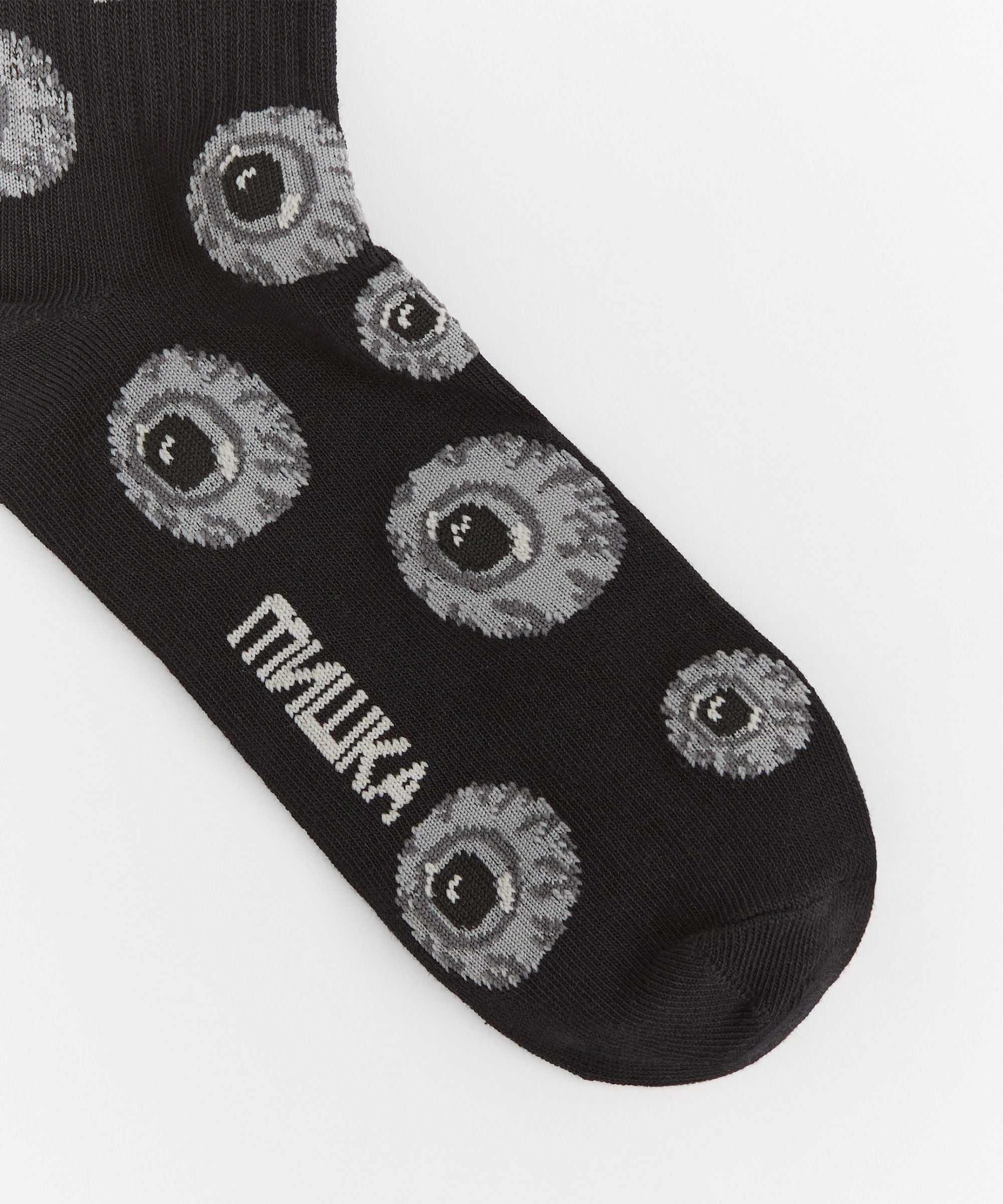 Mishka Knit Socks - Black and Grey