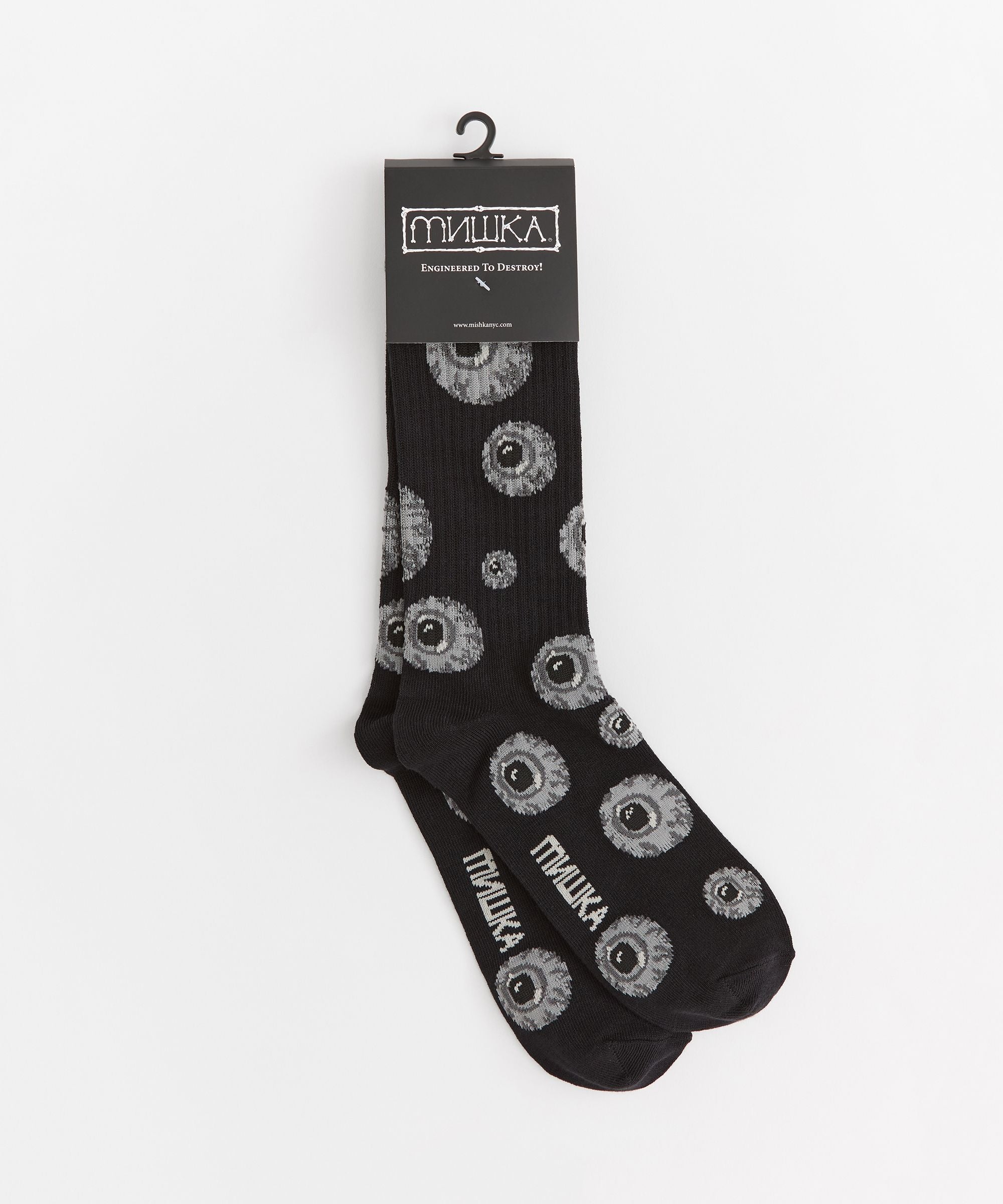 Mishka Knit Socks - Black and Grey