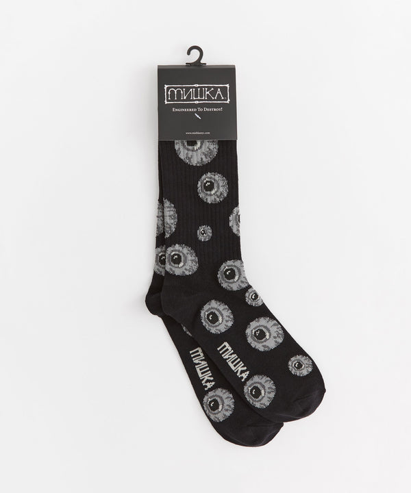 Mishka Knit Socks - Black and Grey