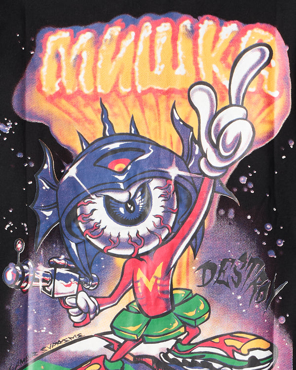 Mishka Front Graphic Print Tee - Black