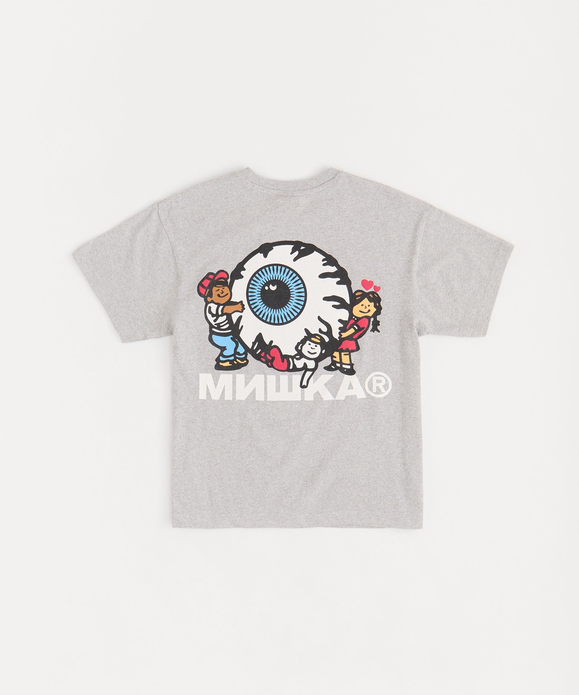 Kids Back Print Short Sleeve Tee - Grey