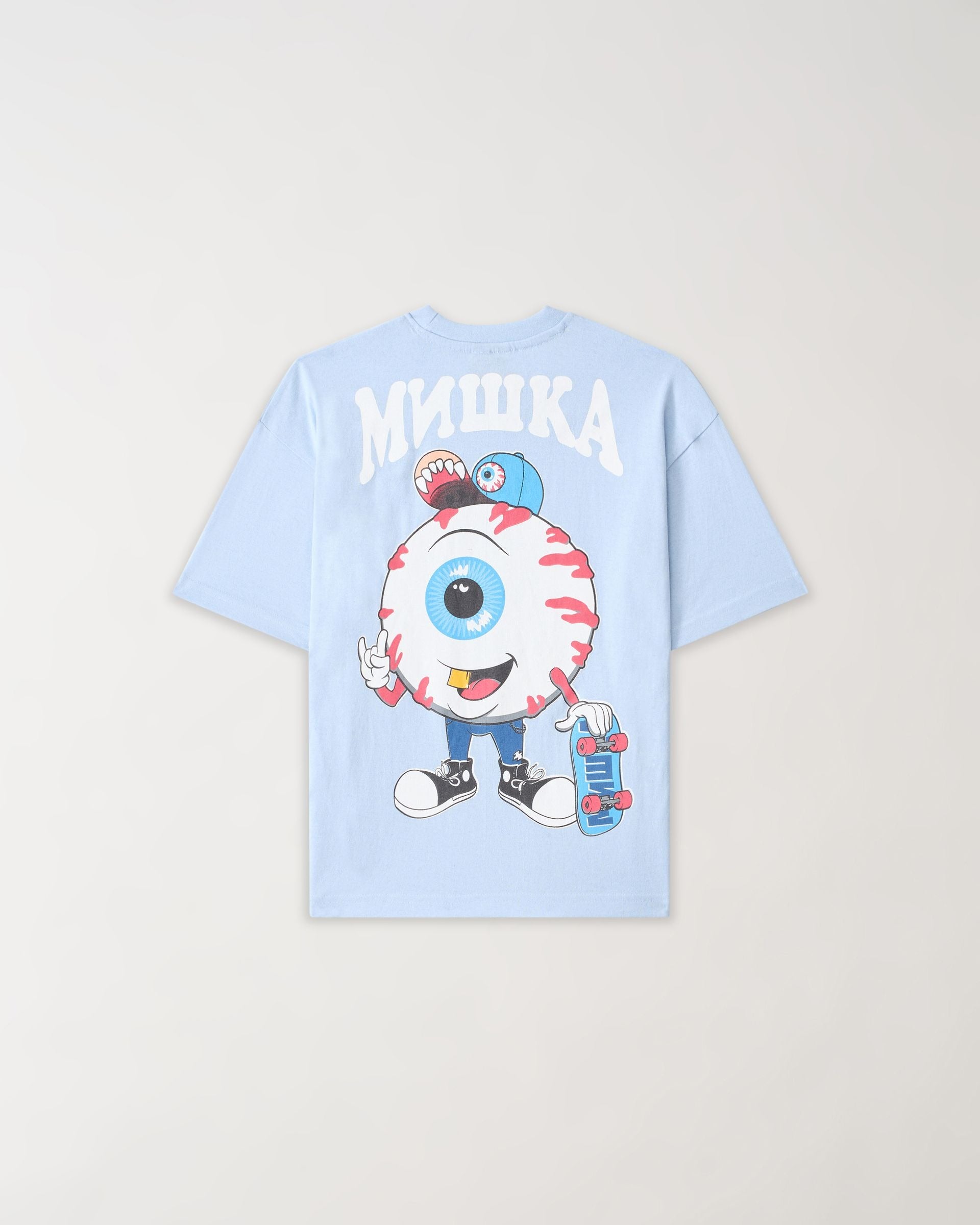Kids Back Print Short Sleeve Tee - Light Blue
