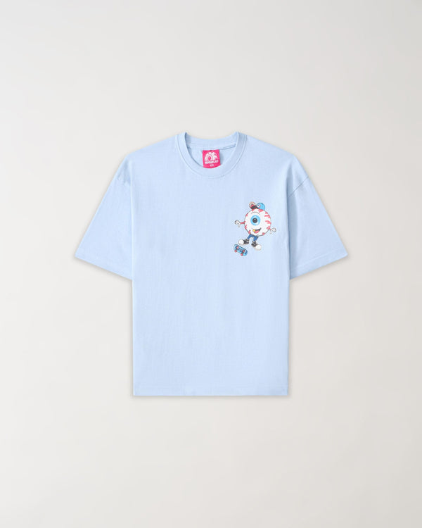 Kids Back Print Short Sleeve Tee - Light Blue