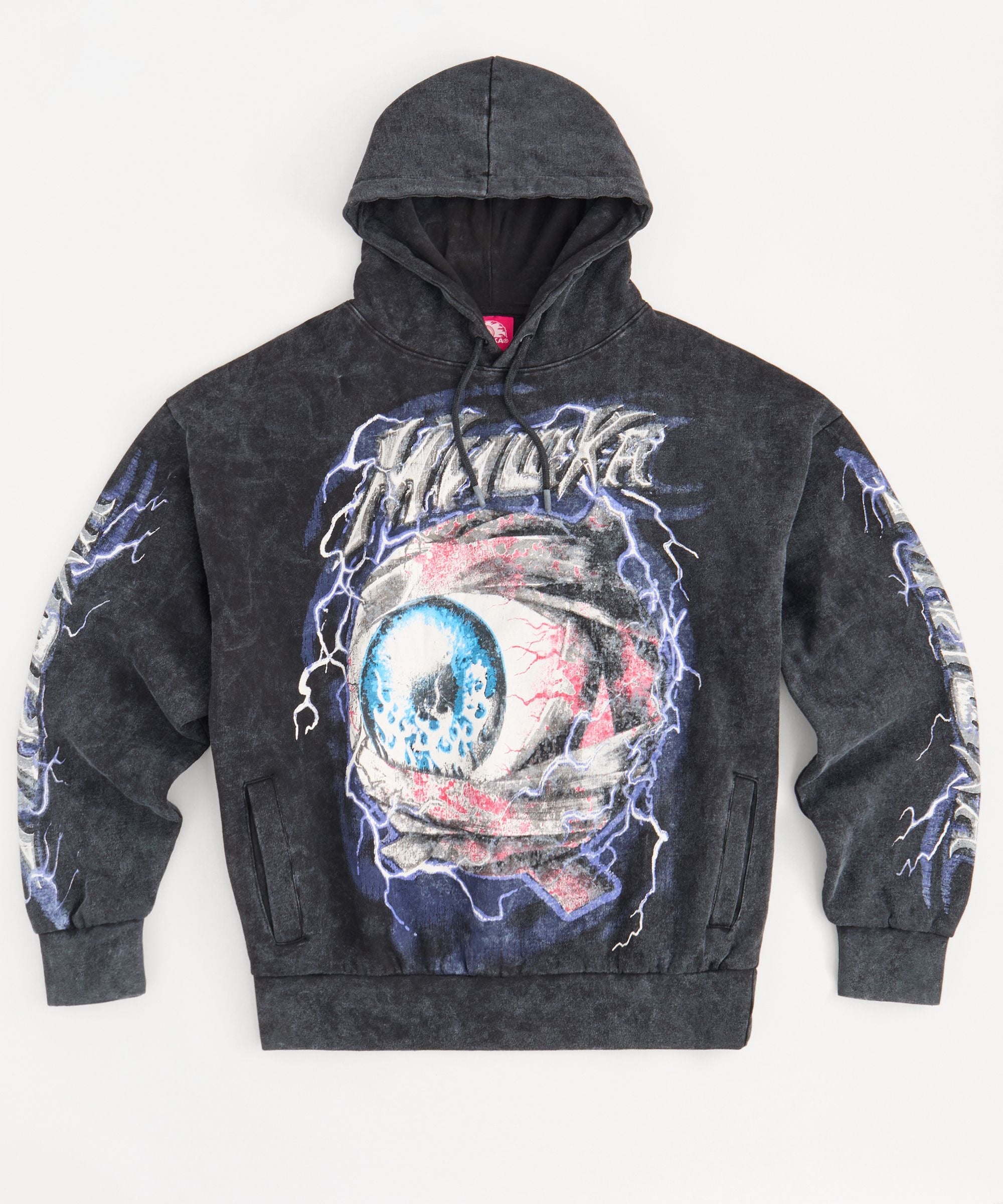 Mishka Washed Graphic Hoodie - Black