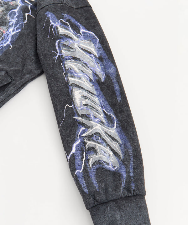 Mishka Washed Graphic Hoodie - Black