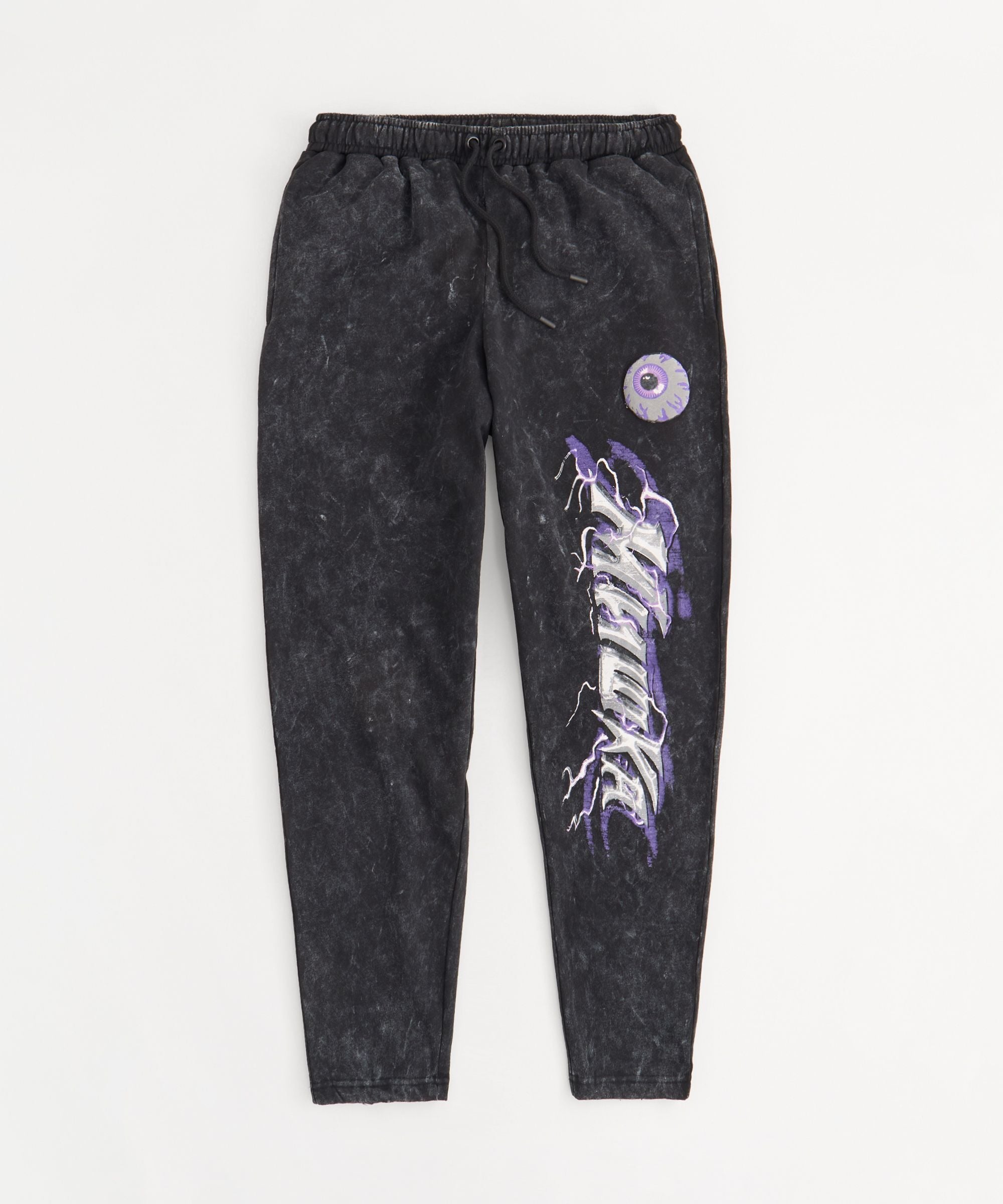 Mishka Washed Graphic Pants - Black