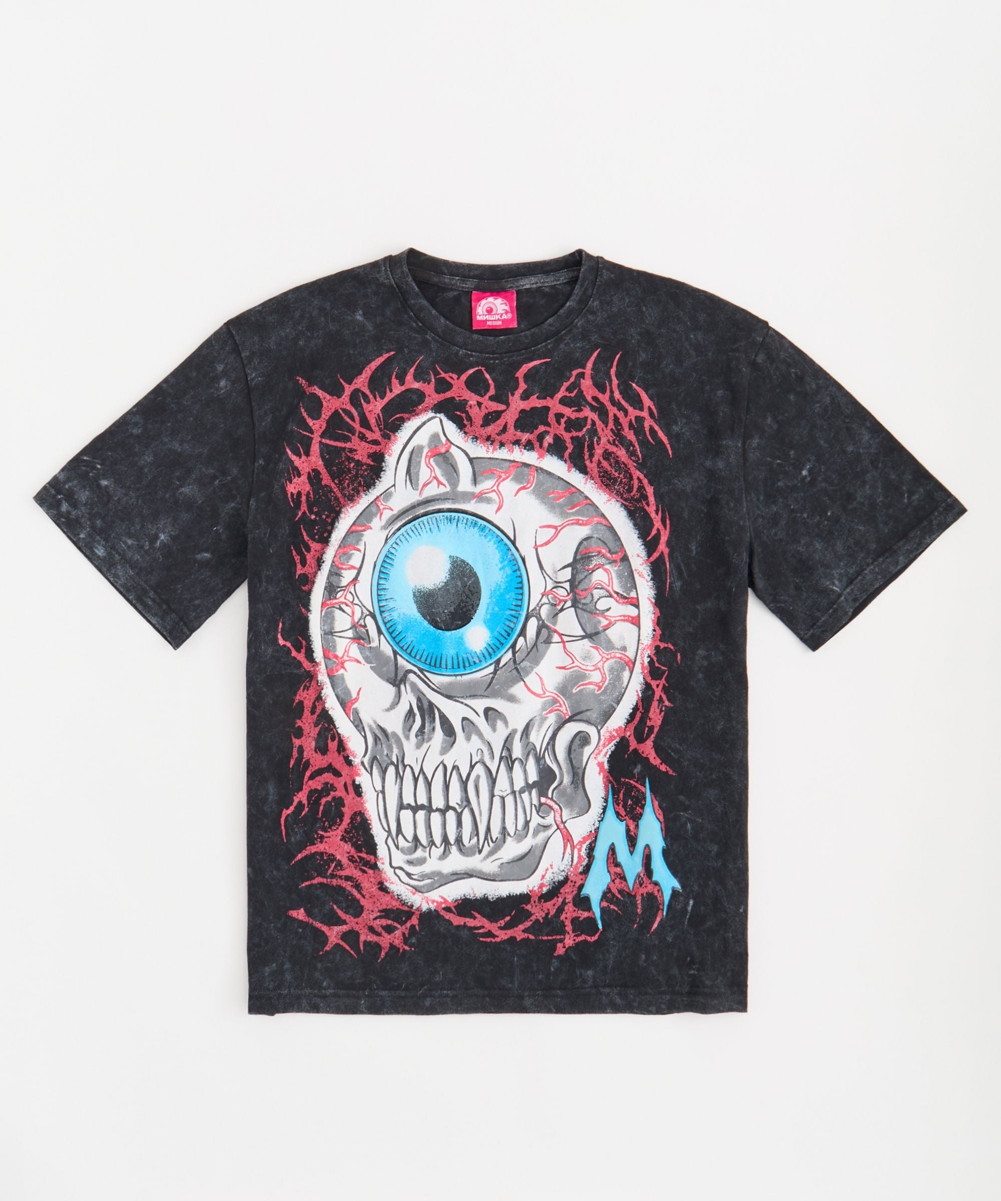 Mishka Oversized Washed Graphic Short Sleeve Tee - Black