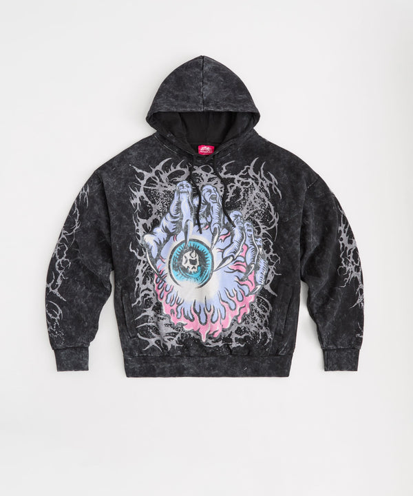 Washed Graphic Hoodie - Black