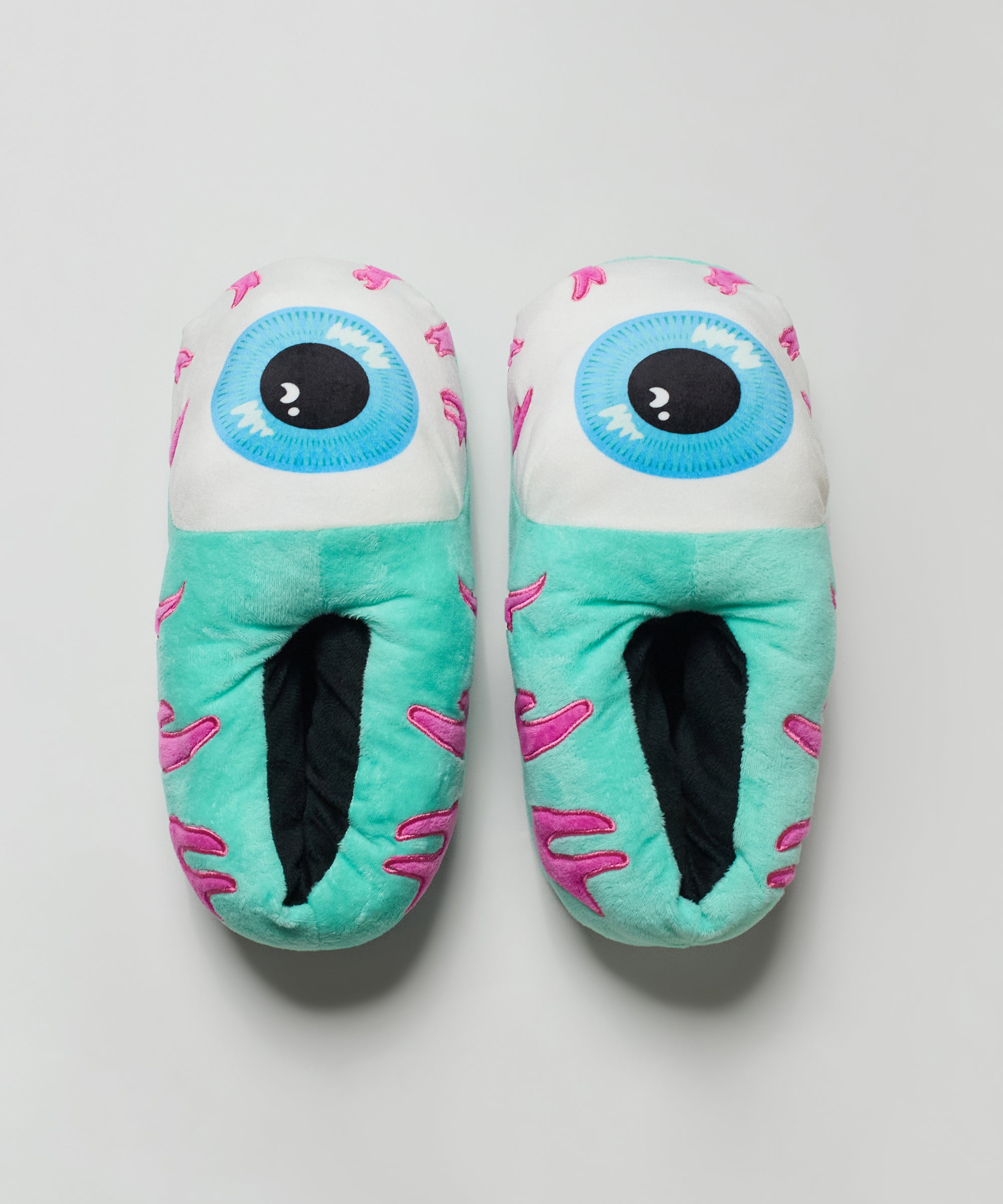 Keep Watch Eyeball Slippers - Aqua