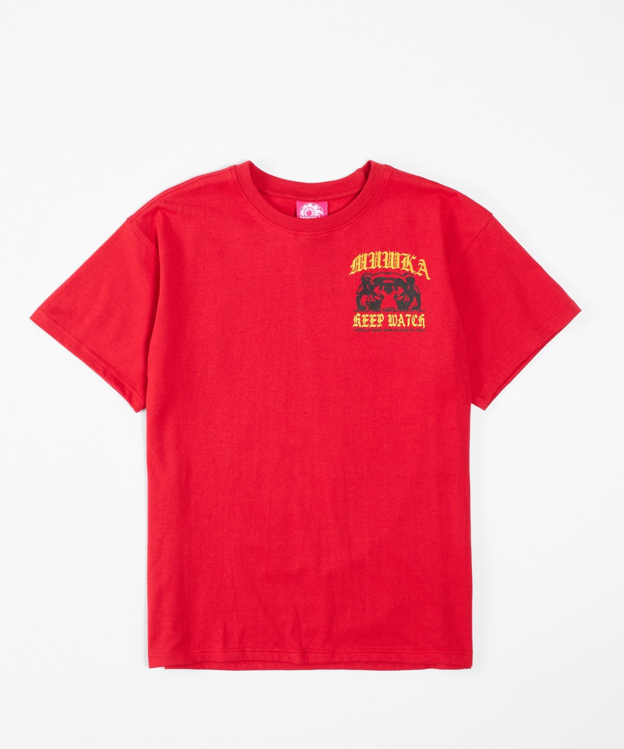 Old English Short Sleeve Back Print Tee -  Red