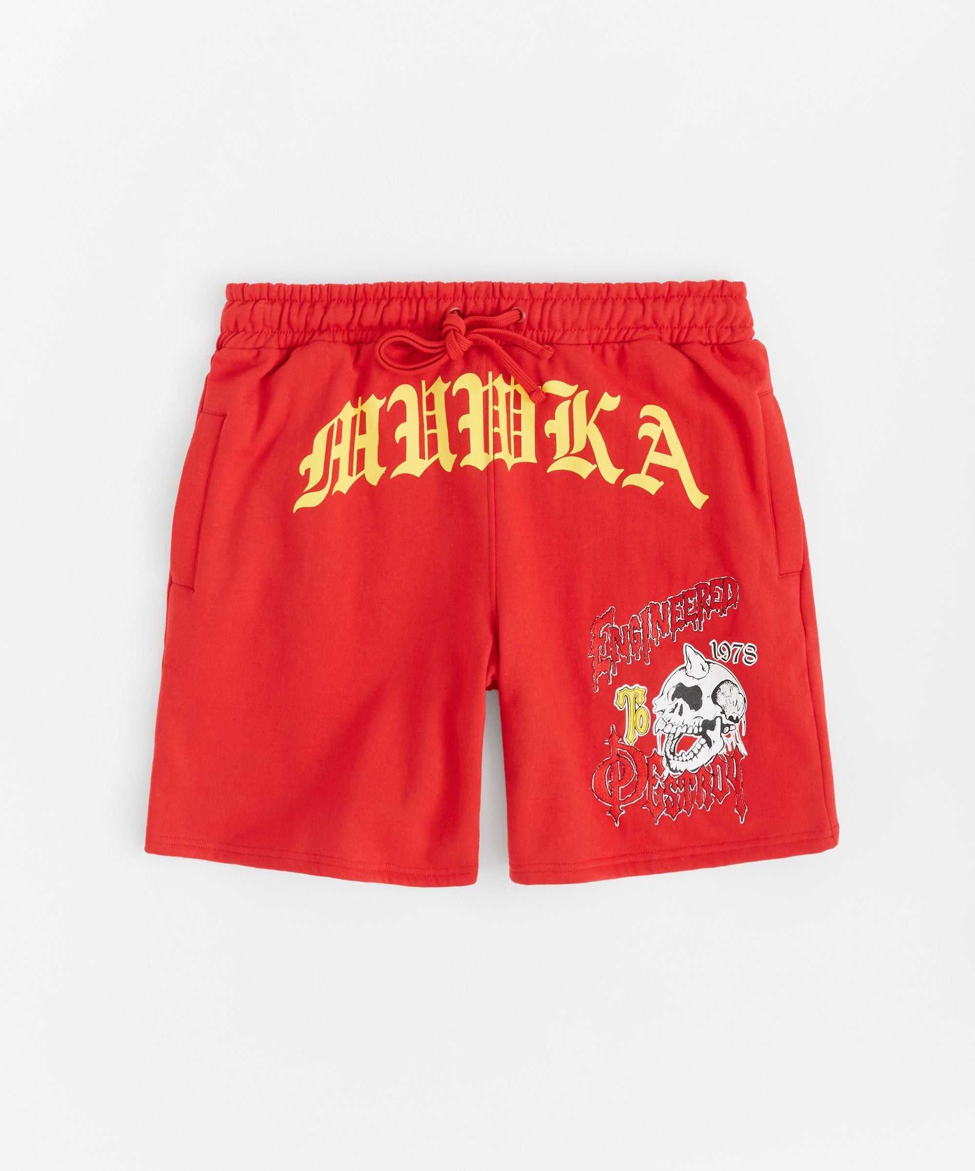 Old English Fleece Shorts - Red