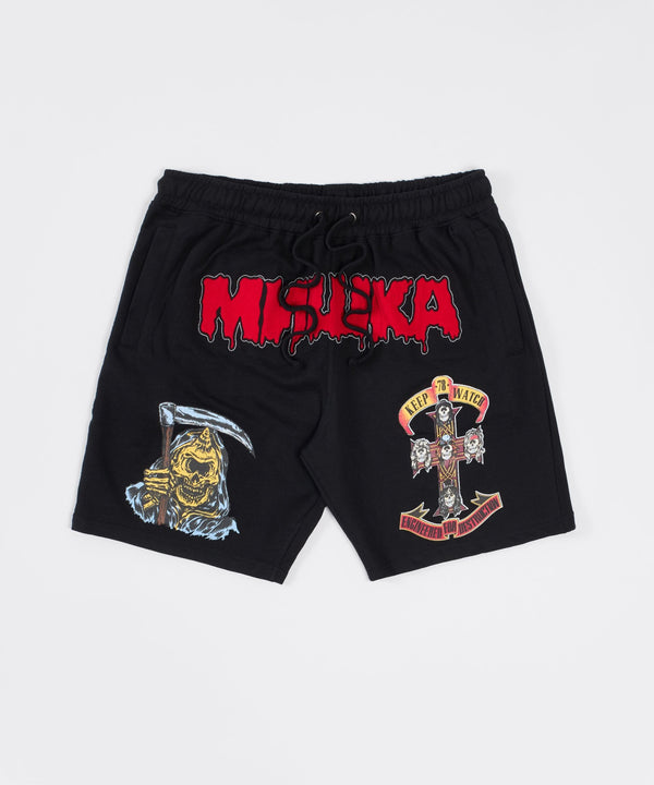 Destruction Fleece Shorts - Black