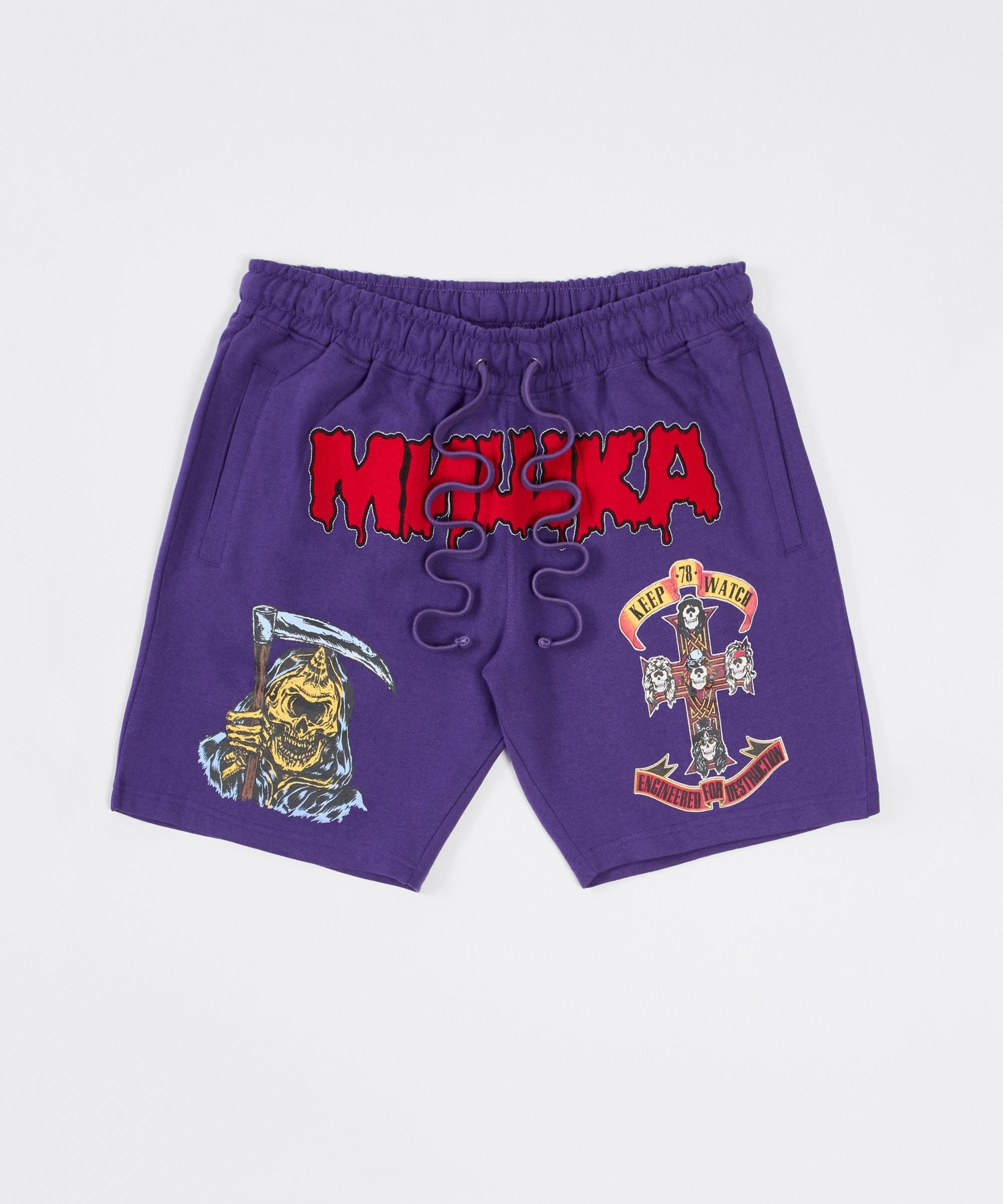 Destruction Fleece Shorts - Purple